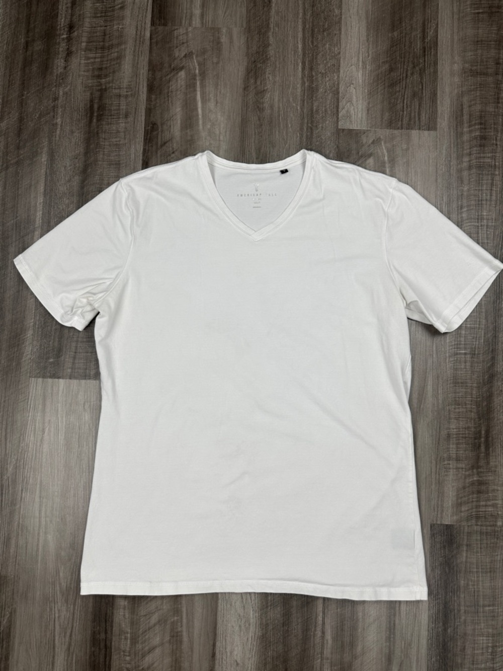 American Tall White Stretch V-Neck Tee - 2XLT